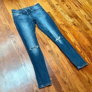 Aeropostale Blue Ripped Knee Jegging Jeans